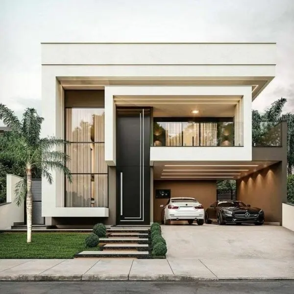 تصميم واجهات معمارية خارجية لمبنى حديث في مشروع خليجي
